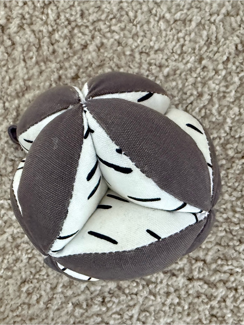 Lovevery playmat Plush Montessori Gray & White replacement ball -ball only